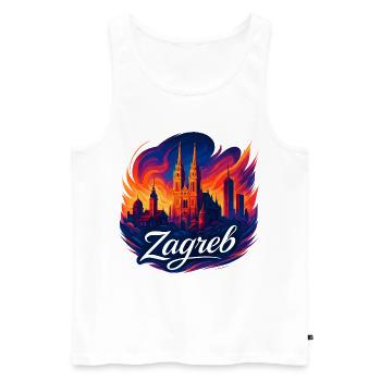 Zagreb capital Croatia silhouette gift - Men's Premium Organic Tank Top - white - Front - Michal (187cm)