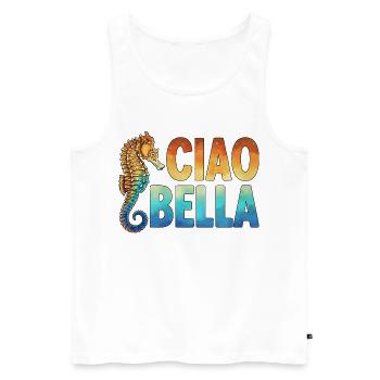 Ciao Bella - Männer Premium Bio Tank Top - Weiß - Vorne - AI Model Male 178 light (178cm)