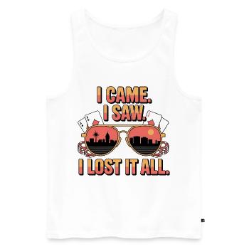 I Came I Saw I Lost It All - Men's Premium Organic Tank Top - white - Front - AI Model Male 178 light (178cm)