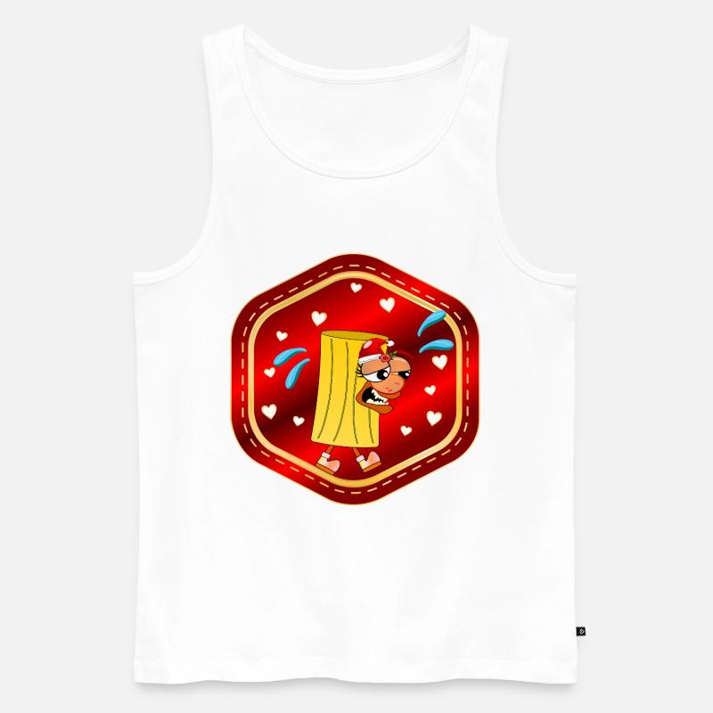 WEIHNACHTEN WEIHNACHTSMANN NUDELN ESSEN - Männer Premium Bio Tank Top - Weiß