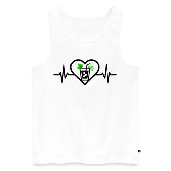 Mojito Heart Aperitif Cocktail - Men's Premium Organic Tank Top - white - Front - Michal (187cm)
