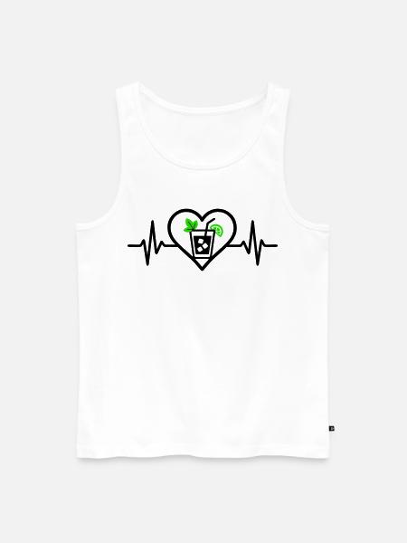 Mojito Herz Aperitif Cocktail - Männer Premium Bio Tank Top - Weiß