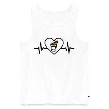 Tequila Shot Heart Aperitif Party - Men's Premium Organic Tank Top - white - Front - AI Model Male 178 light (178cm)