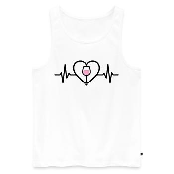 Wine Wine Glass Heart Rosé Wine - Men's Premium Organic Tank Top - white - Front - Michal (187cm)