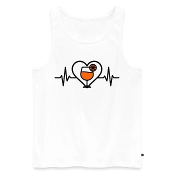 Spritz Heart Cocktail Apéritif - Débardeur bio Premium Homme - blanc - Devant - AI Model Male 178 light (178cm)