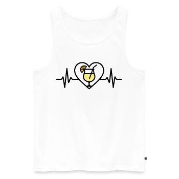 Piña Colada Herz Cocktail Tropisch - Männer Premium Bio Tank Top - Weiß - Vorne - AI Model Male 178 light (178cm)