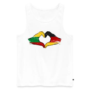 Lituanie Allemagne drapeau mains forme de coeur utilisé - Débardeur bio Premium Homme - blanc - Devant - Michal (187cm)
