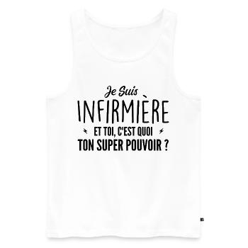 I am a nurse. What's your superpower? - Men's Premium Organic Tank Top - white - Front - Michal (187cm)