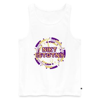 No one important - Men's Premium Organic Tank Top - white - Front - Michal (187cm)