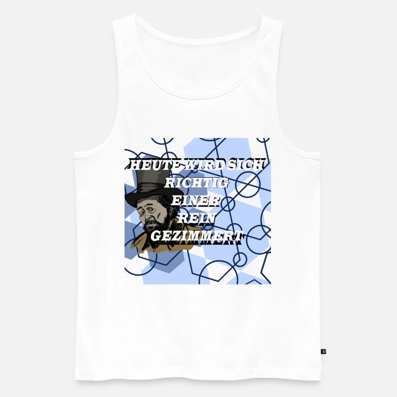 Historischer Mann im Geometrie Muster - Männer Premium Bio Tank Top - Weiß