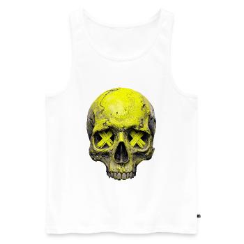 Neon X Crâne - Débardeur bio Premium Homme - blanc - Devant - AI Model Male 178 light (178cm)