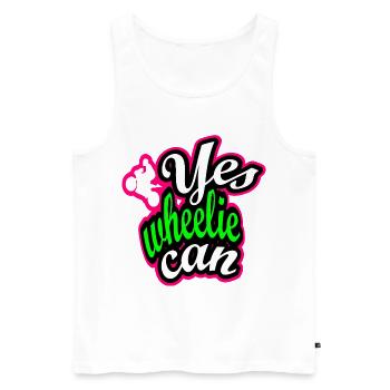  Wheelie Streetstyle Design - Männer Premium Bio Tank Top - Weiß - Vorne - AI Model Male 178 light (178cm)