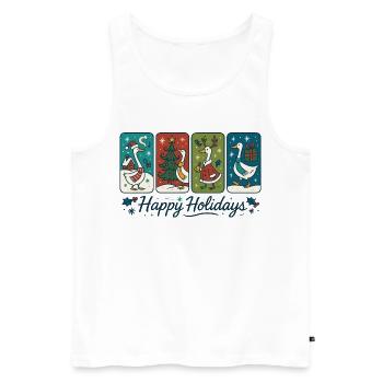Gans Weihnachten Lustiger Weihnachtsmann Frohe Feiertage - Männer Premium Bio Tank Top - Weiß - Vorne - AI Model Male 178 light (178cm)