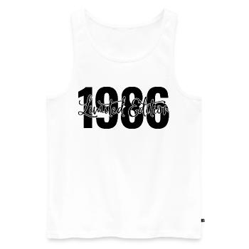 Limited Edition 1986 - Men's Premium Organic Tank Top - white - Front - Michal (187cm)