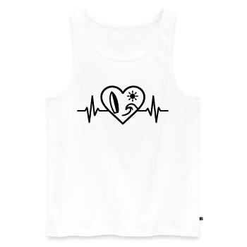 Surf Heart Wave Board Sun - Men's Premium Organic Tank Top - white - Front - AI Model Male 178 light (178cm)