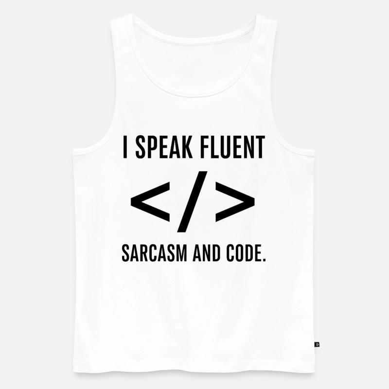 Ich spreche fließend Code - Männer Premium Bio Tank Top - Weiß