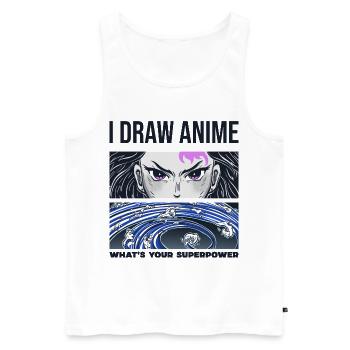 I Draw Anime, was ist dein Superpower Anime-Künstler - Männer Premium Bio Tank Top - Weiß - Vorne - AI Model Male 178 light (178cm)
