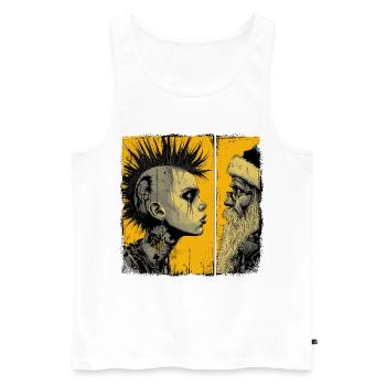 Punk meets Santa Claus - Men's Premium Organic Tank Top - white - Front - Michal (187cm)