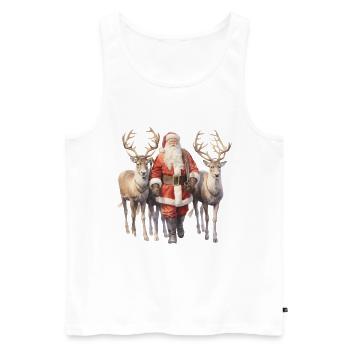 Der Weihnachtsmann und die eleganten Zügel - Männer Premium Bio Tank Top - Weiß - Vorne - AI Model Male 178 light (178cm)