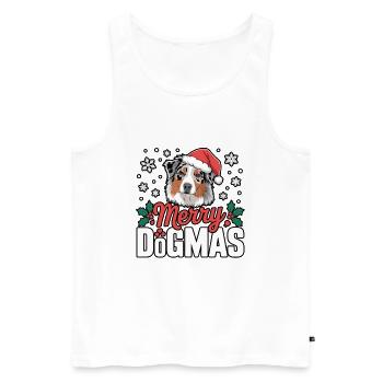 Frohe Dogmas mit Hundemütze - Männer Premium Bio Tank Top - Weiß - Vorne - Michal (187cm)