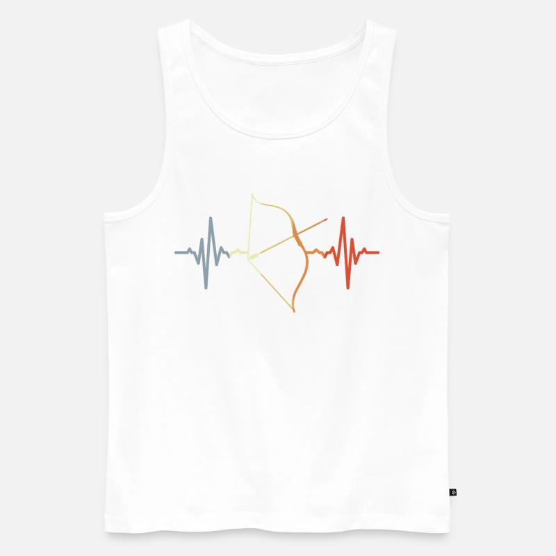 Kompositbogen Kardiogramm - Männer Premium Bio Tank Top - Weiß