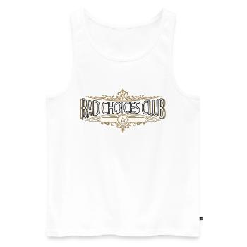 Bad Choices Club Vintage-Logo - Männer Premium Bio Tank Top - Weiß - Vorne - AI Model Male 178 light (178cm)