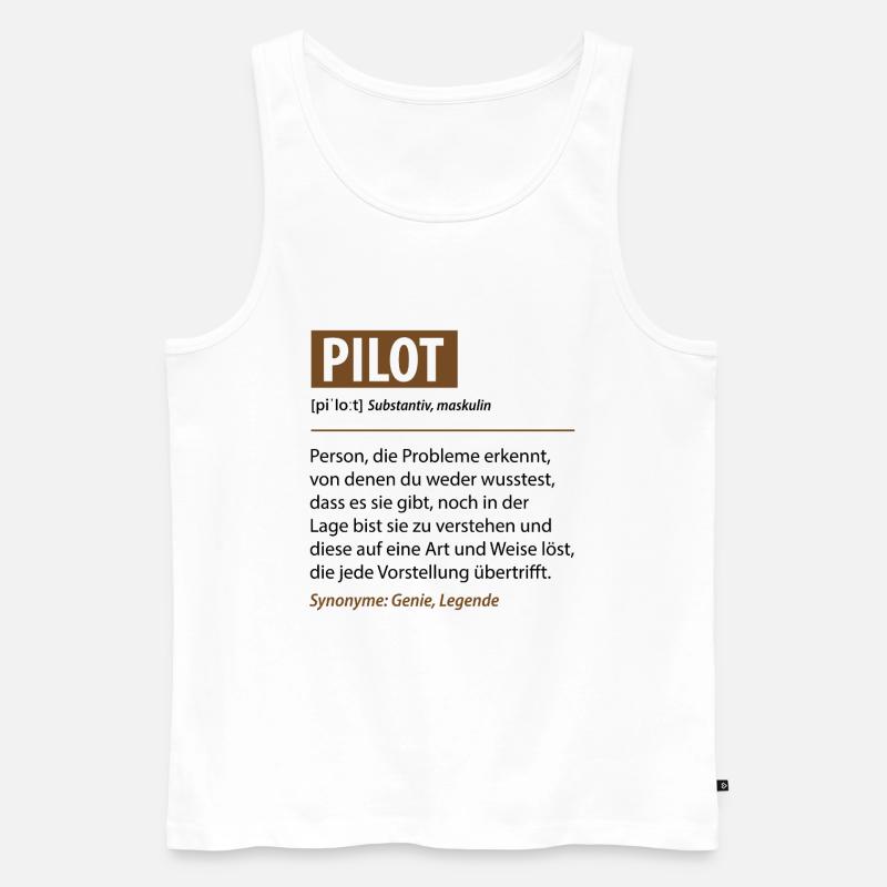 Lustige Pilot Beruf Definition Geschenke - Männer Premium Bio Tank Top - Weiß