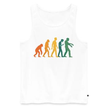 Evolution Silhouette Farbverlauf - Männer Premium Bio Tank Top - Weiß - Vorne - AI Model Male 178 light (178cm)