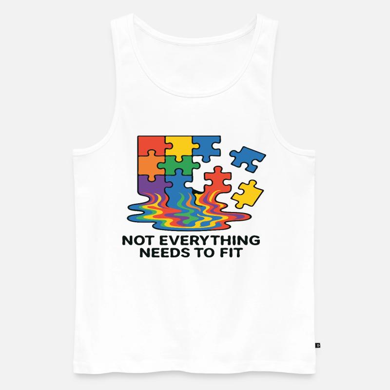 Nicht alles passt zum Regenbogen-Puzzle - Männer Premium Bio Tank Top - Weiß