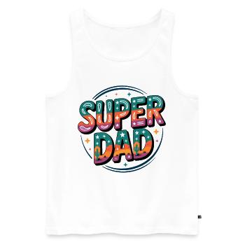 Super Dad Super Papa - Men's Premium Organic Tank Top - white - Front - AI Model Male 178 light (178cm)