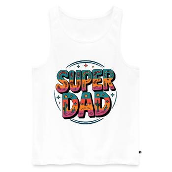 Super Papa Super Dad - Men's Premium Organic Tank Top - white - Front - AI Model Male 178 light (178cm)