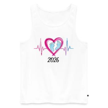 Bébé 2026 ECG Heartbeat Bébé Pieds Mignon Cadeau - Débardeur bio Premium Homme - blanc - Devant - Michal (187cm)