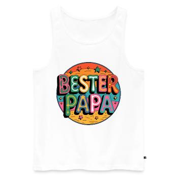 Best Dad Color Explosion - Men's Premium Organic Tank Top - white - Front - Michal (187cm)