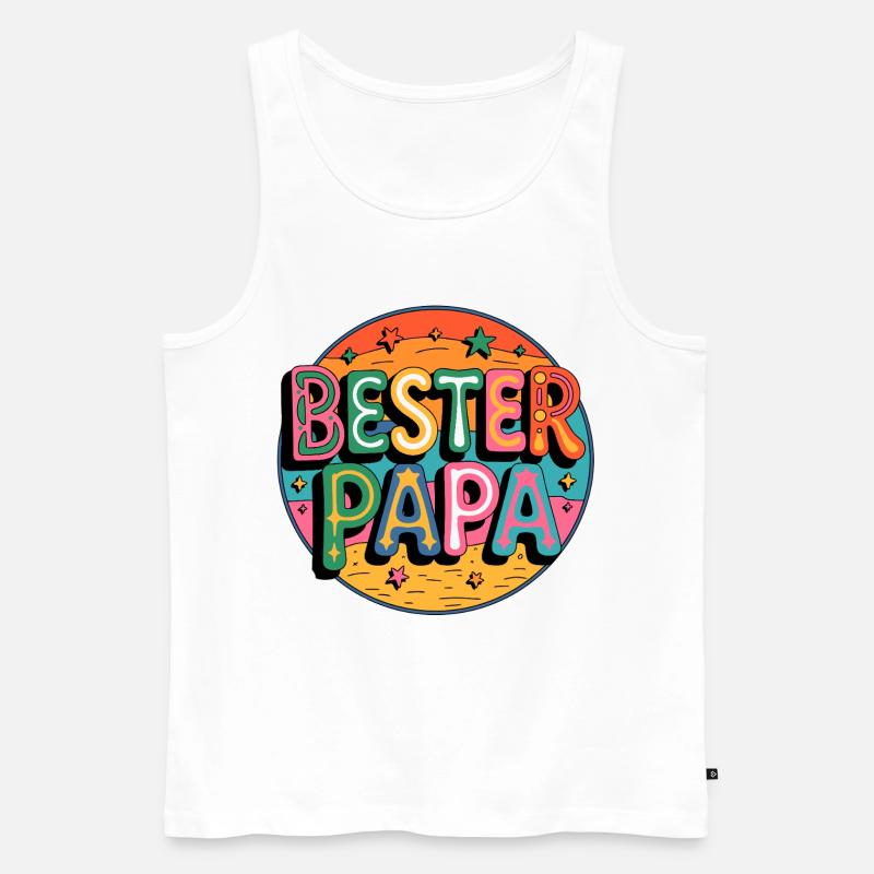 Bester Papa Farbexplosion - Männer Premium Bio Tank Top - Weiß