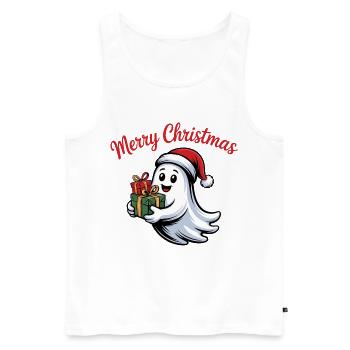 Weihnachtsgeist mit Geschenken - Männer Premium Bio Tank Top - Weiß - Vorne - Michal (187cm)