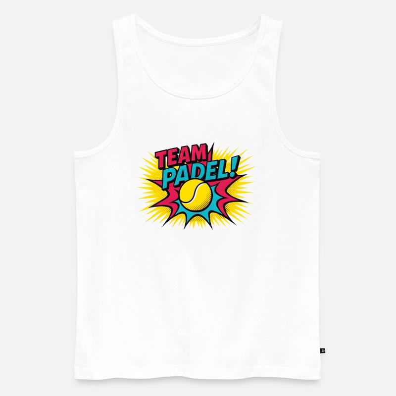 Padel Pop Art Explosion Team - Männer Premium Bio Tank Top - Weiß