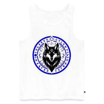 Rune Ring of the Night - Men's Premium Organic Tank Top - white - Front - AI Model Male 178 light (178cm)