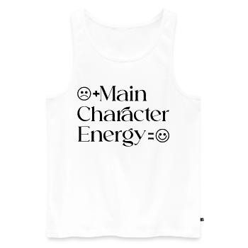 Main_Character_Energy_Positive_smile - Men's Premium Organic Tank Top - white - Front - AI Model Male 178 light (178cm)