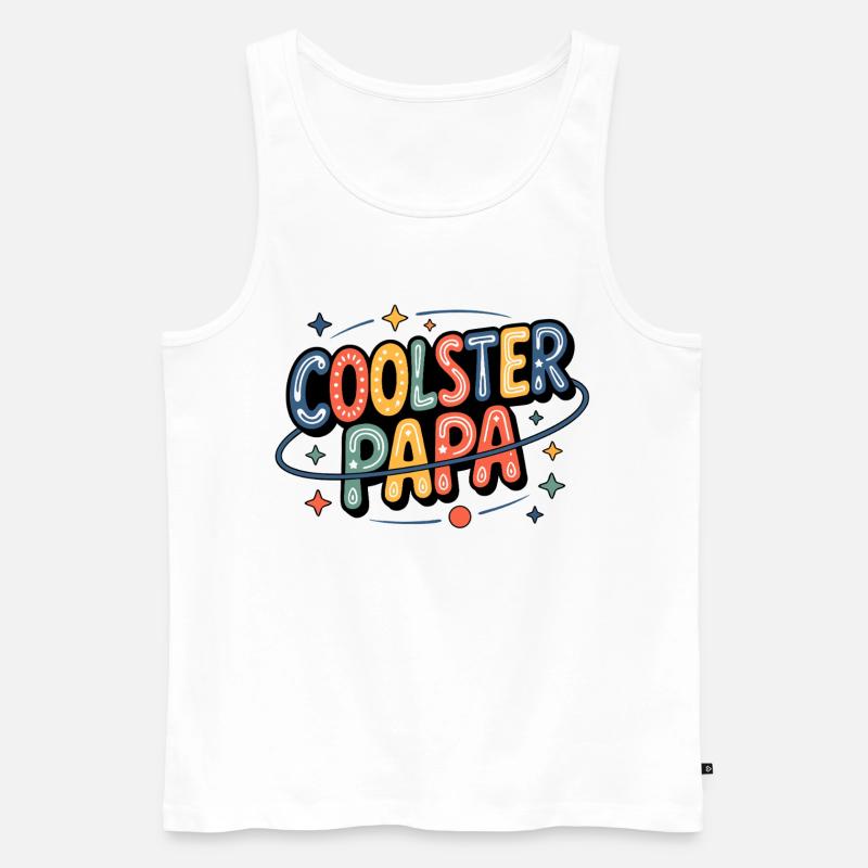 Coolster Dad Neon Retro - Männer Premium Bio Tank Top - Weiß