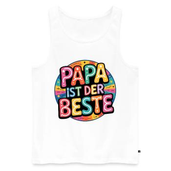 DAD IS THE BEST - Men's Premium Organic Tank Top - white - Front - AI Model Male 178 light (178cm)