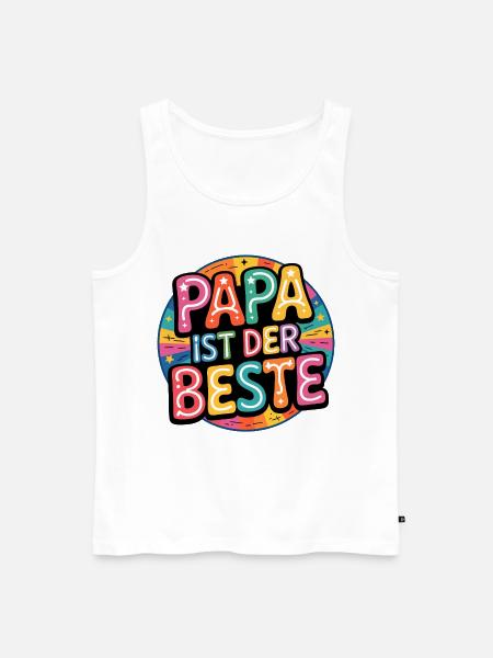 DAD IS THE BEST - Men's Premium Organic Tank Top - white