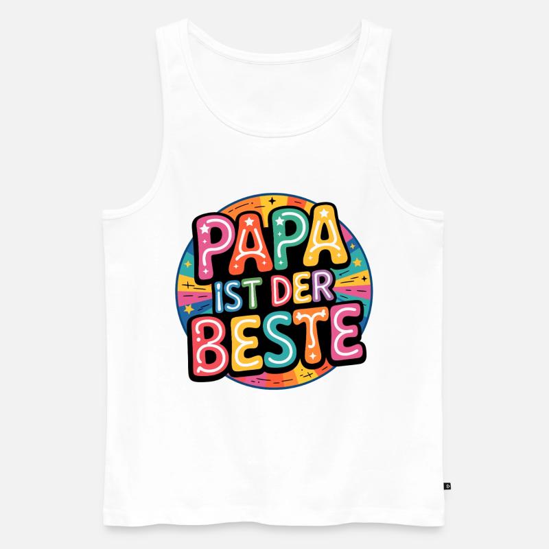 Papa ist der Beste - Männer Premium Bio Tank Top - Weiß