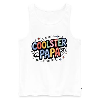 Coolest Dad Colorful Retro Letters - Men's Premium Organic Tank Top - white - Front - AI Model Male 178 light (178cm)