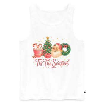C’est la saison Design de Noël mignon - Débardeur bio Premium Homme - blanc - Devant - AI Model Male 178 light (178cm)