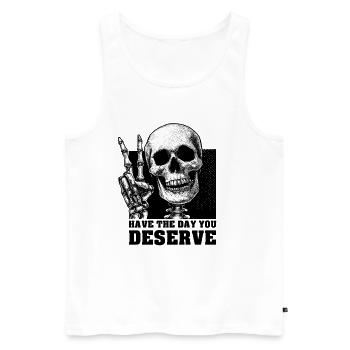 Chemise Skeleton Peace Sign - Débardeur bio Premium Homme - blanc - Devant - AI Model Male 178 light (178cm)
