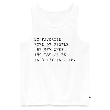 My Kind of People préféré – Citation drôle et folle - Débardeur bio Premium Homme - blanc - Devant - Michal (187cm)