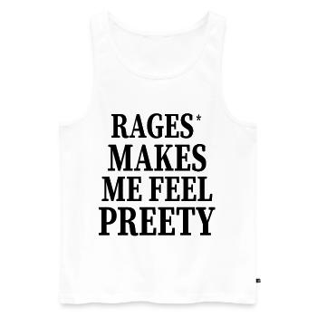 Rage Make Me Feel – Drôle Cool Audacieux Vibe - Débardeur bio Premium Homme - blanc - Devant - AI Model Male 178 light (178cm)