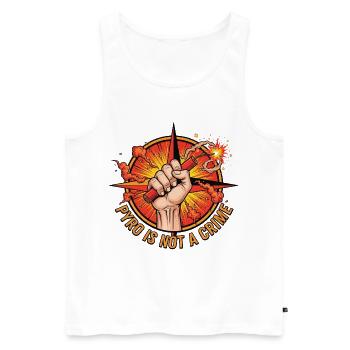 Pyro ist kein Verbrechen Feuerwerk - Männer Premium Bio Tank Top - Weiß - Vorne - AI Model Male 178 light (178cm)