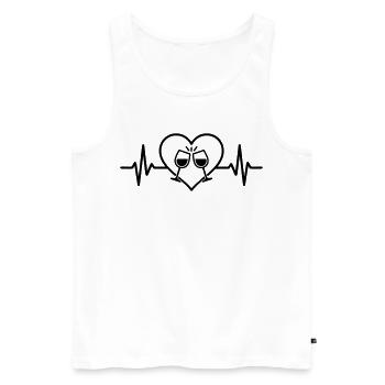 Verres à vin Coeur Amour Apéritif Vin rouge - Débardeur bio Premium Homme - blanc - Devant - Michal (187cm)