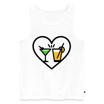 Cocktails Herz Sommer Party Strand Geschenk - Männer Premium Bio Tank Top - Weiß - Vorne - AI Model Male 178 light (178cm)
